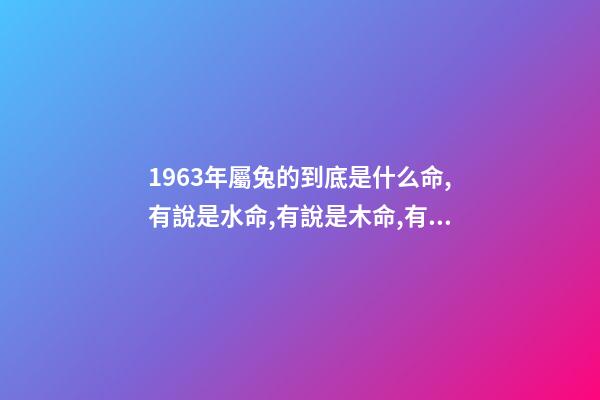 1963年屬兔的到底是什么命,有說是水命,有說是木命,有說是金命 水兔命屬于上等命嗎-第1張-觀點-玄機派